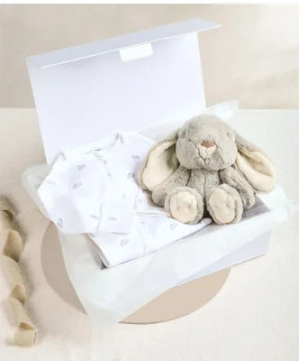 0-3m Bunny All In One & Bunny Soft Toy Gift Box