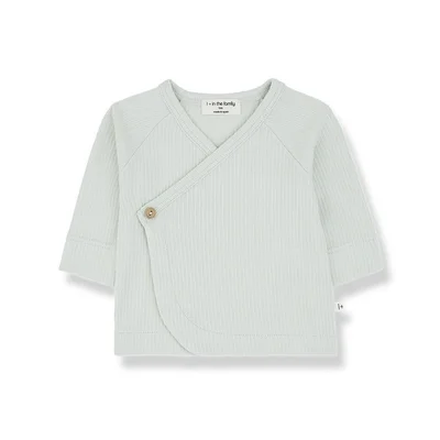 1+ in the Family Elodie Long Sleeve Shirt - Pale Aqua / 6m