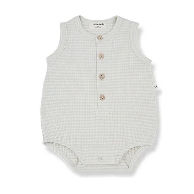 1+ in the Family Orfeo Romper - Misty Blue / 3m