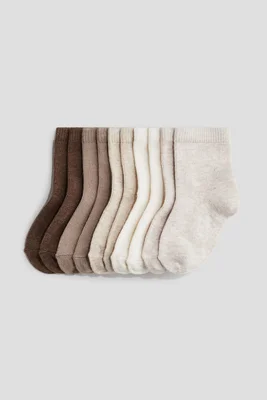 10-pack socks - Light beige/Brown
