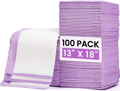 100 Pack Disposable Baby Changing Pads Ultra Soft Waterproof 13" x 18"