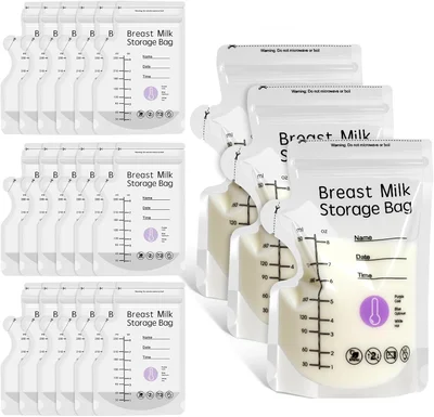 100 Pcs Breast Milk Storage Bags - Transparent
