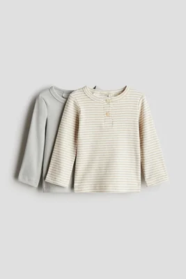 2-pack cotton Henley tops
