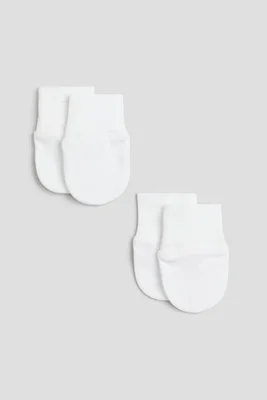 2-pack cotton jersey scratch mittens