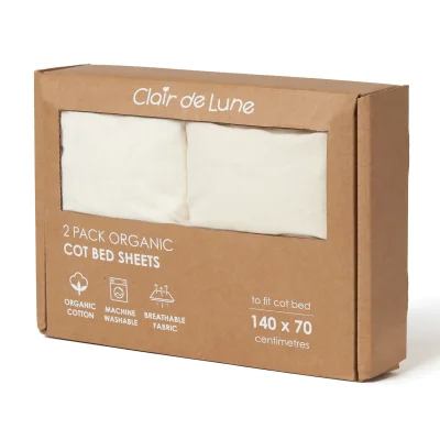 2 Pack Organic Cot Bed Sheets - 140 x 70 cm — image 2