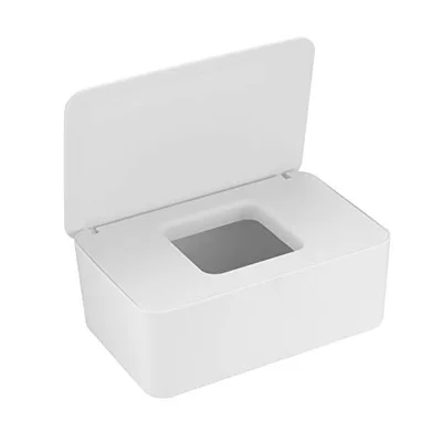 2 PCS Wipes Dispenser Case Box, Baby Dry Wet Tissue Paper Holder, Storage with Lid, Keep Fresh (White + Green Cover)