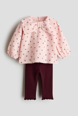 2-piece blouse and leggings set