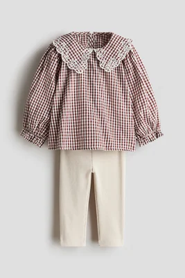 2-piece blouse and leggings set