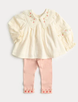 2 Piece Cotton Rich Embroidered Outfit