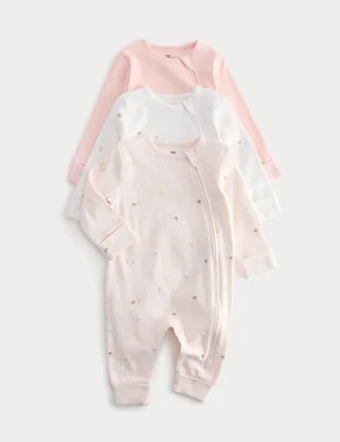 3 Pack Cotton Rich Sleepsuits