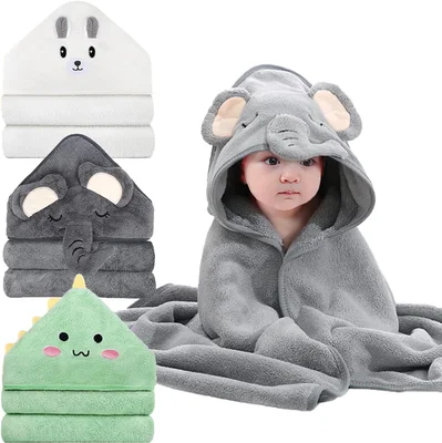 3 Pack Hooded Baby Towel - Premium Soft Bath Towel for Bathtub for Babie, Newborn, Infant - Ultra Absorbent, Natural Baby Stuff Towel for Boy and Girl (3 Pack, Gray, White, Green) - 3 Pack, Gray, White, Green