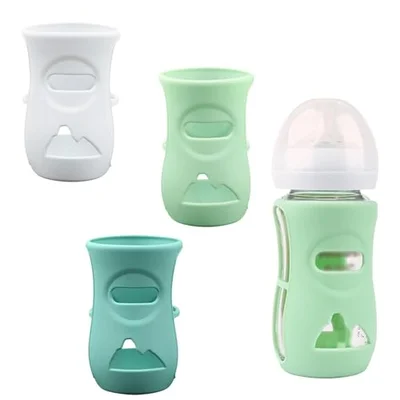 3 Pack Silicone Protective Sleeves for Philips Avent Glass Bottle 240 ml, Anti Breakage Baby Bottle Holder, Dishwasher Safe,BPA Free (White/Blue/Green)