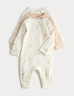 3 Pack Unisex Cotton Rich Baking Print Sleepsuits (6lb 3oz-3 Yrs)