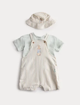 3 Piece Peter Rabbit™ Stripe Bibshort Outfit
