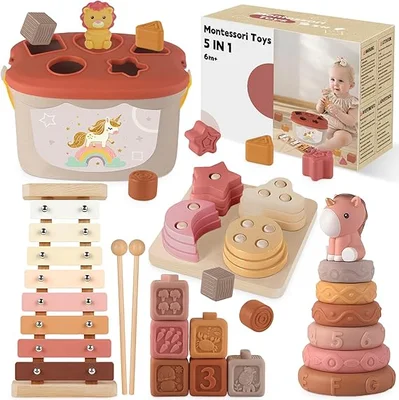 5 IN 1 Montessori Toys for Babies 6-12 Months