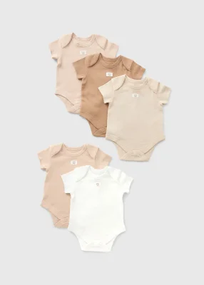 5 Pack Baby Brown Little One Bodysuits (0-23mths)