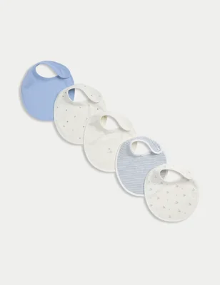 5 Pack Pure Cotton Dog Print Bibs