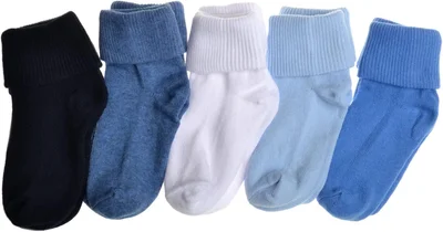 5 pairs of Plain Baby Socks - Blue / 18-24 Months