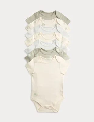 7 Pack Pure Cotton Frog Print Bodysuits