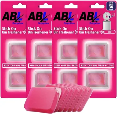 8 X Bin Freshener Stick On Bin Freshener And Odour Eliminator | Berry Blast Deodoriser Smell Fresh