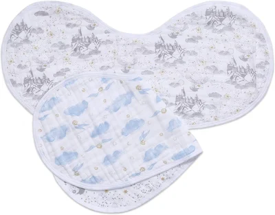 aden + anais Burpy Baby Bib, 100% Cotton Muslin, 4 Layer Multi Use Burping Cloth, Super Soft & Absorbent Burp Rag for Infants, Newborns and Toddlers, 2 Pack, Harry Potter iconic