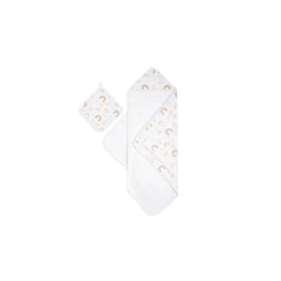 Aden + Anais Cotton Muslin Backed Hooded Towel Set - Keep Rising/Oh Happy Day (23-19-193)