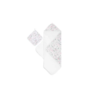 Aden + Anais Cotton Muslin Backed Hooded Towel Set - Ma Fleur/Garden Party (23-19-191)