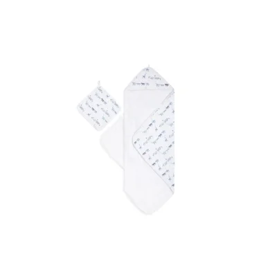 Aden + Anais Cotton Muslin Backed Hooded Towel Set - Rising Star/Follow the Stars (23-19-192)