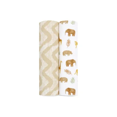aden + anais Essentials Cotton Muslin 2 Pack Swaddle Blanket - Tanzania