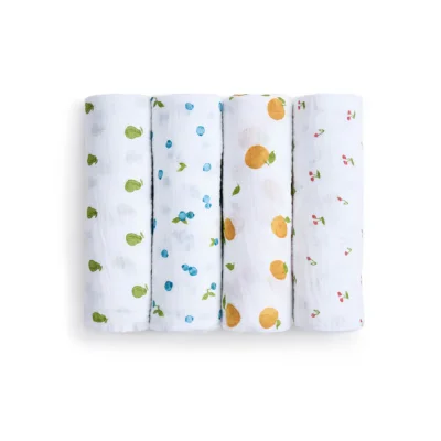 aden + anais Organic Cotton Swaddles - 4 Pack - Fresh Fruit - Fresh Fruit