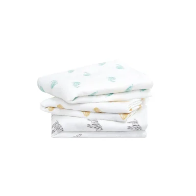 aden + anais Organic Muslin Squares - Animal Kingdom - 3 Pack