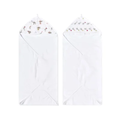 Aden + Anais Pack of 2 Essential Hooded Towel - Elephant Circus (23-19-361)