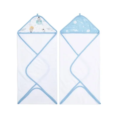 Aden + Anais Pack of 2 Essential Hooded Towel - Space Explorers (23-19-353) — image 2