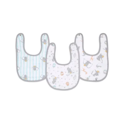 Aden + Anais Pack of 3 Essential Cotton Muslin Snap Bibs - Dumbo New Heights (23-19-331)