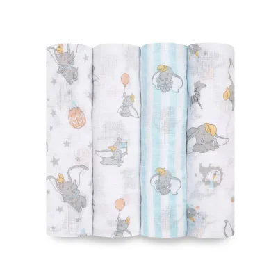 Aden + Anais Pack of 4 Essentials Cotton Muslin Swaddle Blanket - Dumbo New Heights (23-19-240)