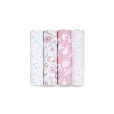 Aden + Anais Pack of 4 Large Swaddle Cotton Muslin - Ma Fleur (23-19-040)