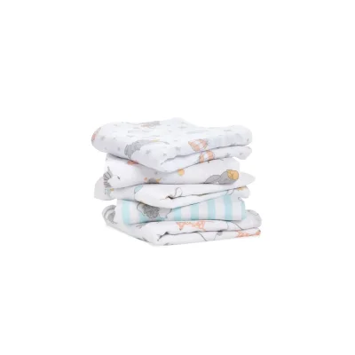 Aden + Anais Pack of 5 Essentials Cotton Muslin Squares - Dumbo New Heights (23-19-277)