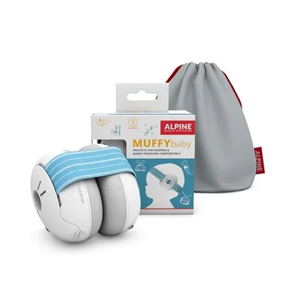 Alpine Muffy Baby Comfort - Ear Defenders for Babies and Toddlers - CE & UKCA Certified - Headband for Safe Fit & Comfort - Adjustable for Ages Up To 48 Months - 24dB Sound Reduction, Soft Sand