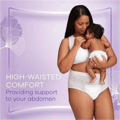 Always Discreet Postpartum & Adult Incontinence Pants High-Waisted Maternity Knickers Super Absorbent, Soft & Breathable Size Large, 16 Count (8 x 2 Packs) — image 3