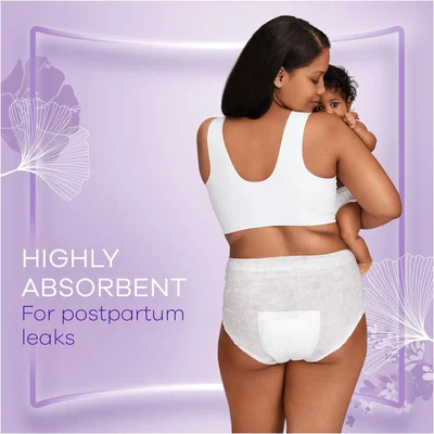 Always Discreet Postpartum & Adult Incontinence Pants High-Waisted Maternity Knickers Super Absorbent, Soft & Breathable Size Large, 16 Count (8 x 2 Packs) — image 4