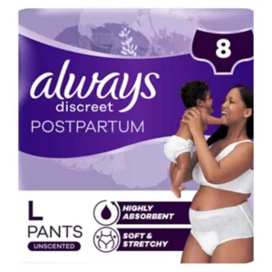 Always Discreet Postpartum and Adult Incontinence Pants Size L x 8 - Default