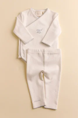 Angel Baby Scalloped Bodysuit Set