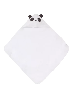 Angel & Rocket Baby Panda Hooded Towel, White - White