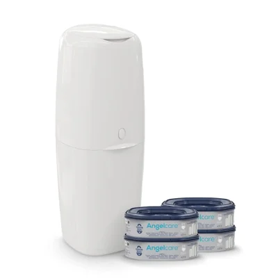Angelcare Classic XL Nappy Bin and Refill Bundle - White