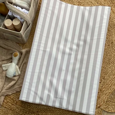 Anti Roll Wedge Changing Mat - Greige Stripe