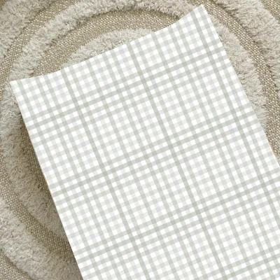 Anti-Roll Wedge Changing Mat - Sage Green Gingham - Sage Green Gingham
