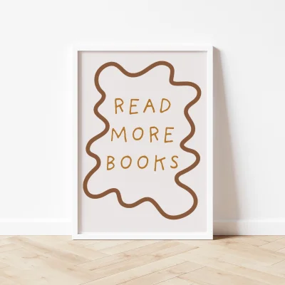 Autumns Corner 'Read More Books' Print - Wavy Edition - A4