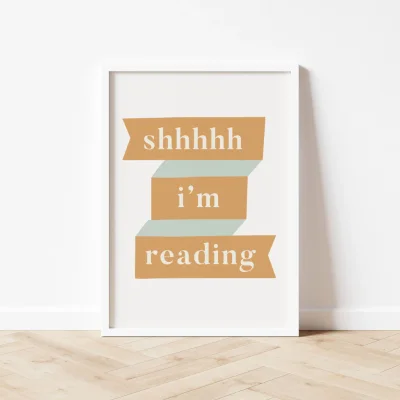 Autumns Corner 'Shhhh Im Reading' Print