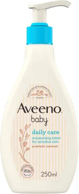 Aveeno Baby Daily Care Moisturising Lotion (1 x 250ml), Fast-Absorbing Face and Body Baby Lotion with Prebiotic Colloidal Oatmeal, Protects & Moisturises Skin For 24 Hours, For Sensitive Skin - 250 ml (Pack of 1) / Lotion