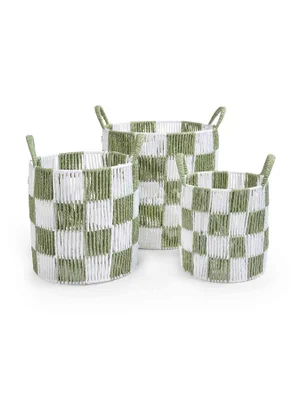 Avery Row Checkerboard Storage Basket Set Of 3